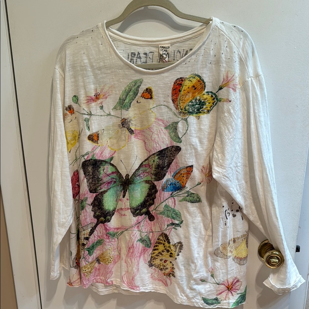 Magnolia, pearl, cotton jersey, long sleeve tea